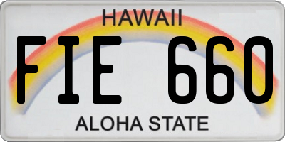 HI license plate FIE660