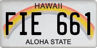 HI license plate FIE661