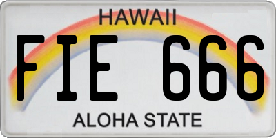 HI license plate FIE666
