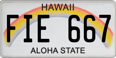 HI license plate FIE667