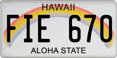 HI license plate FIE670