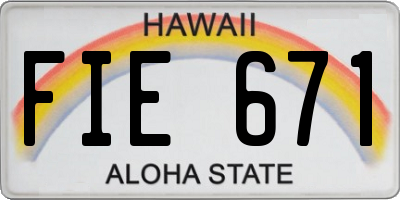 HI license plate FIE671