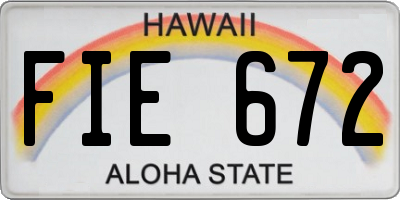 HI license plate FIE672