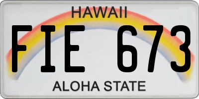 HI license plate FIE673