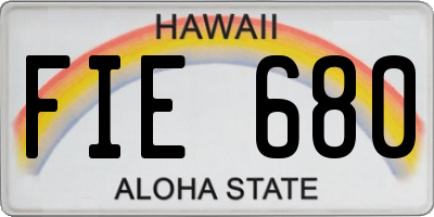 HI license plate FIE680