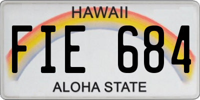 HI license plate FIE684