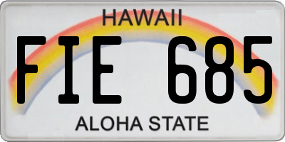 HI license plate FIE685