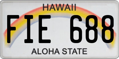 HI license plate FIE688