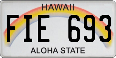 HI license plate FIE693