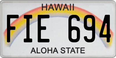 HI license plate FIE694