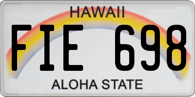 HI license plate FIE698
