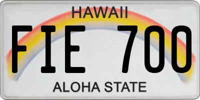 HI license plate FIE700