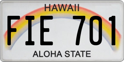 HI license plate FIE701