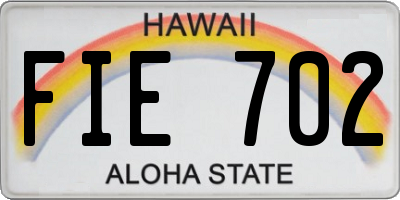 HI license plate FIE702