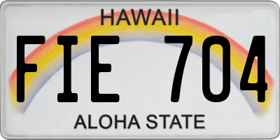 HI license plate FIE704
