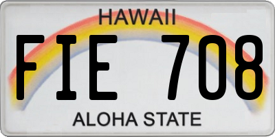 HI license plate FIE708