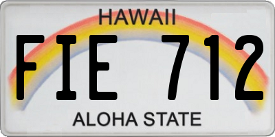 HI license plate FIE712