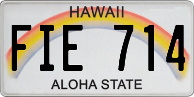 HI license plate FIE714