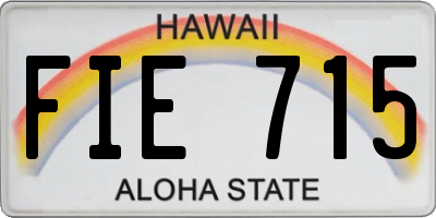 HI license plate FIE715