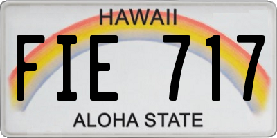 HI license plate FIE717