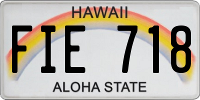 HI license plate FIE718