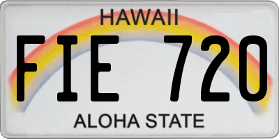 HI license plate FIE720