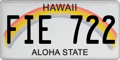 HI license plate FIE722