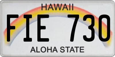 HI license plate FIE730