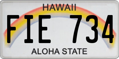 HI license plate FIE734