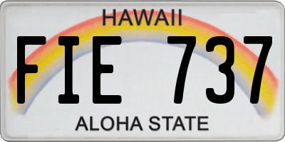 HI license plate FIE737