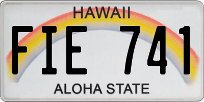 HI license plate FIE741