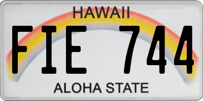 HI license plate FIE744