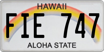 HI license plate FIE747