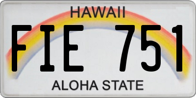 HI license plate FIE751
