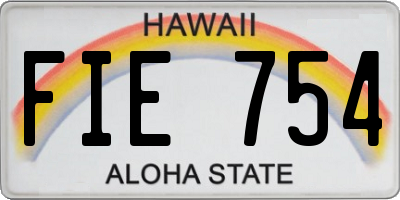 HI license plate FIE754