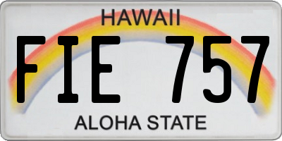 HI license plate FIE757