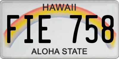 HI license plate FIE758