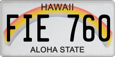 HI license plate FIE760