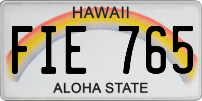 HI license plate FIE765