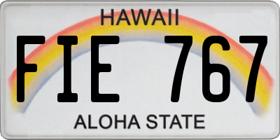 HI license plate FIE767