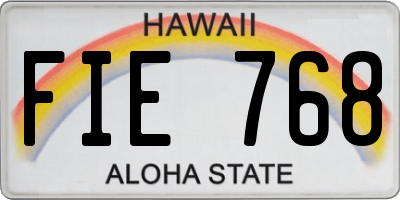 HI license plate FIE768
