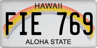 HI license plate FIE769