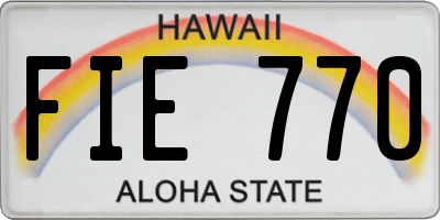 HI license plate FIE770