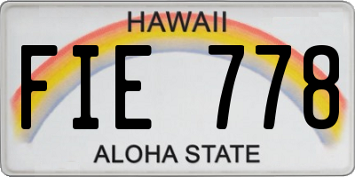 HI license plate FIE778