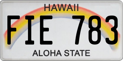 HI license plate FIE783