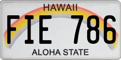 HI license plate FIE786
