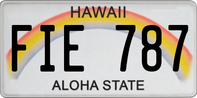 HI license plate FIE787