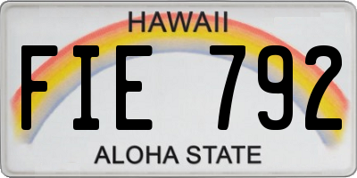 HI license plate FIE792