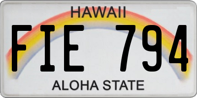 HI license plate FIE794
