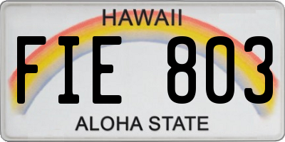 HI license plate FIE803